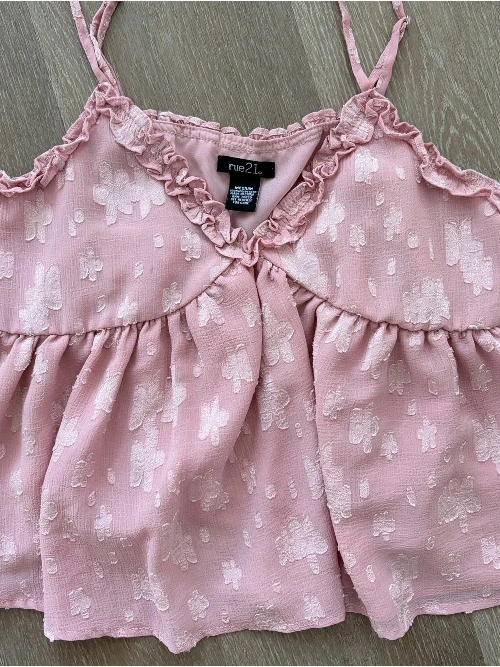 Rue21 Dusty Rose Ruffle Trim Tank - Picture 4 of 4